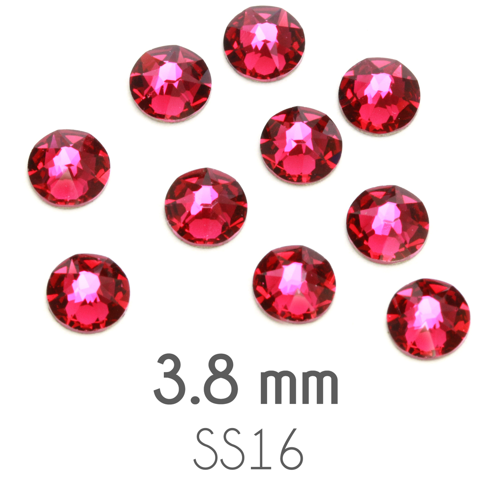 Beads & Swarovski Crystals 3.8mm Swarovski Flat Back Crystals, Ruby, Pack of 20